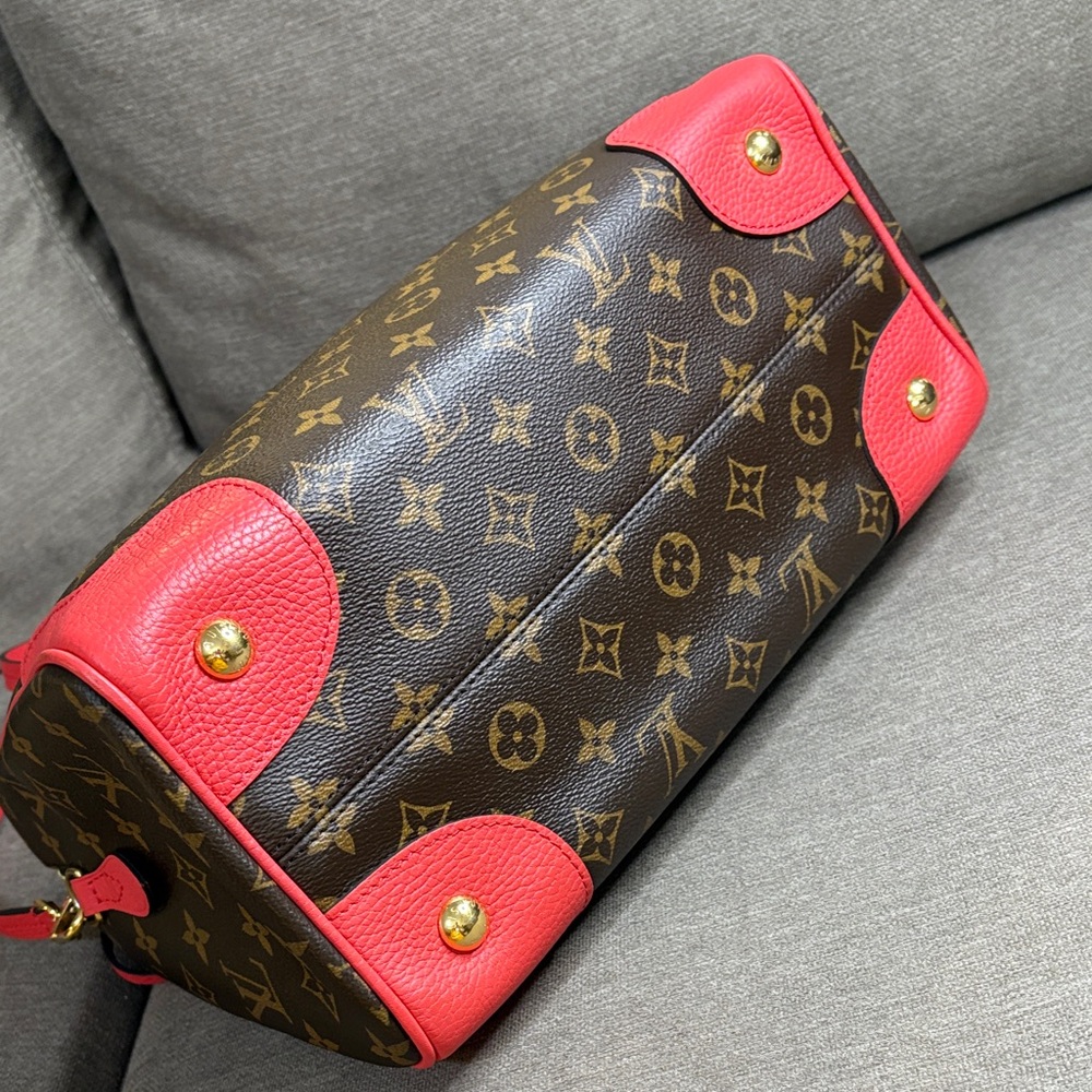 Louis Vuitton Retiro NM Monogram Bright Coral Trim Satchel Bag - Picture 7 of 14